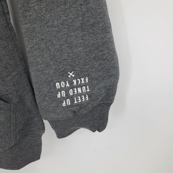 All American Roughneck Here To Work Easy Living French Terry Hoodie XS - Picture 2 of 7